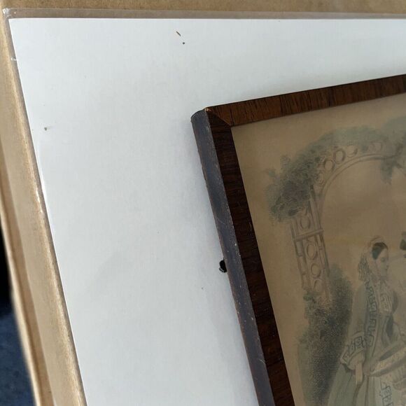 Antique 1863 Hand Colored Illman & Sons Engraving : Parisian Fashion - Framed - Picture 7 of 9